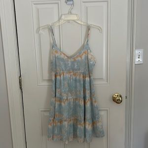 Altar’d State orange and blue tie dye mini flowy dress